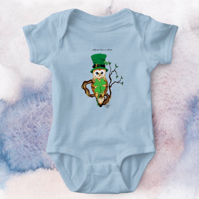 Irish Clovers Owl Green Baby Bodysuit (Creator Uploaded)