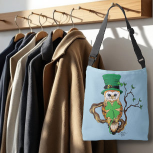 Irish Clovers Owl Green Crossbody Bag