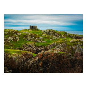 Irish Coastal Ruins Poster Rugged Celtic Art