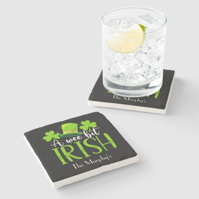 Irish Coaster, St. Patricks day Stone Coaster (Side)