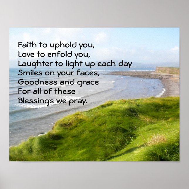 Irish Coastline Blessing Prayer Poster (Front)