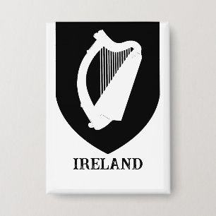 Irish Coat of Arms Black & White Minimalist Art