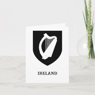 Irish Coat of Arms Black & White Minimalist Art Card