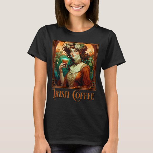 Irish Coffee Art Nouveau T-Shirt (Front)