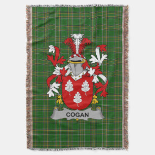  Irish Cogan or O_Cogan Coat of Arms Family Crest  Throw Blanket