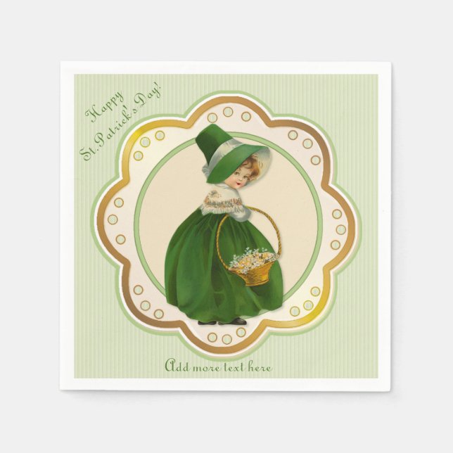 Irish Colleen and Basket Napkins (Front)