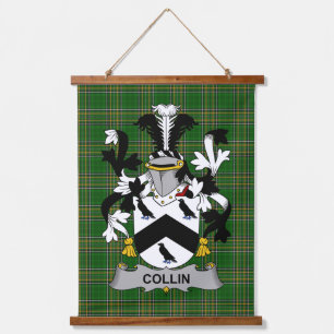 Irish Collin Coat of Arms Family Crest Hanging Tapestry