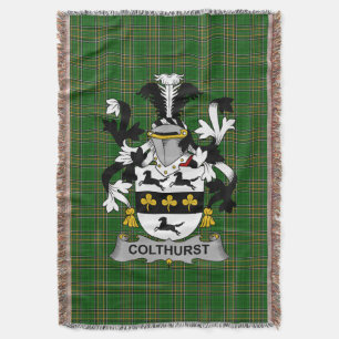 Irish Colthurst Coat of Arms Family Crest Ireland Throw Blanket