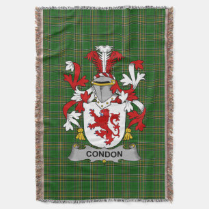 Irish Condon Coat of Arms Family Crest Ireland Throw Blanket