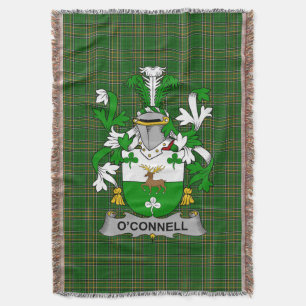  Irish Connell or O_Connell Coat of Arms Family Cr Throw Blanket