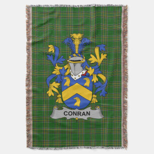  Irish Conran or O_Condron Coat of Arms Family Cre Throw Blanket
