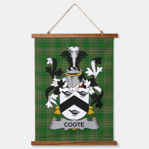 Irish Coote Coat of Arms Family Crest Hanging Tapestry
