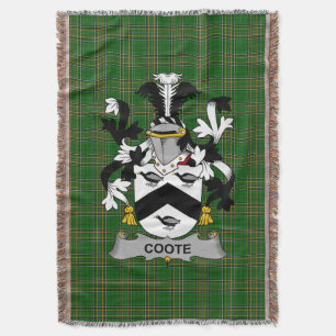 Irish Coote Coat of Arms Family Crest Ireland Throw Blanket