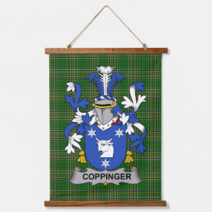 Irish Coppinger Coat of Arms Family Crest Hanging Tapestry