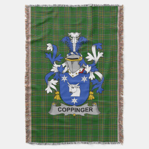 Irish Coppinger Coat of Arms Family Crest Ireland Throw Blanket