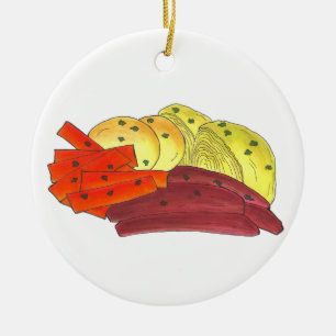 Irish Corned Beef Cabbage Potatoes Carrots Ceramic Tree Decoration