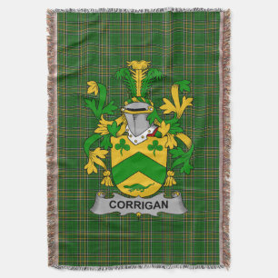  Irish Corrigan or O_Corrigan Coat of Arms Family  Throw Blanket