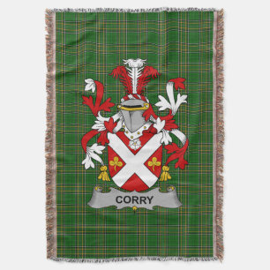  Irish Corry or O_Corry Coat of Arms Family Crest  Throw Blanket