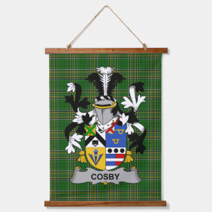 Irish Cosby (Lord Sydney) Coat of Arms Family Cres Hanging Tapestry