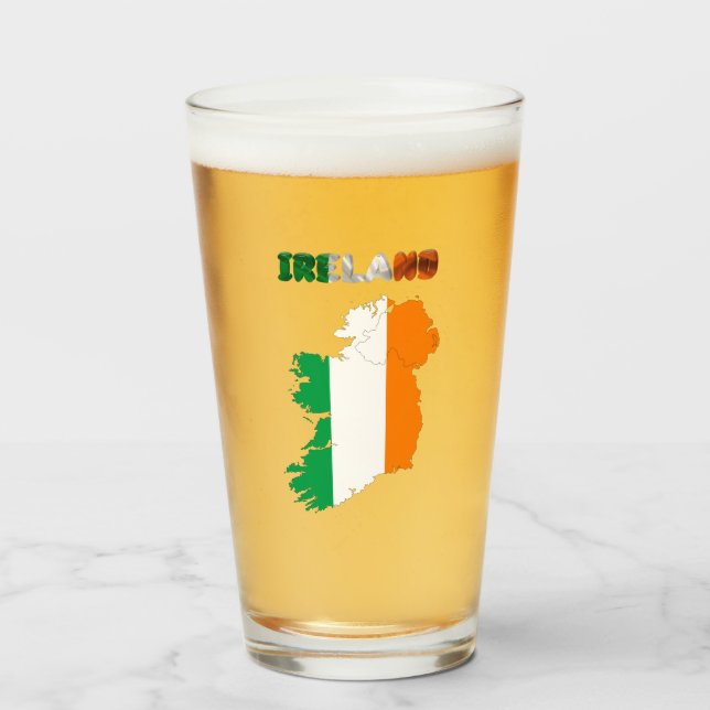 Irish country flag glass (Front Filled)