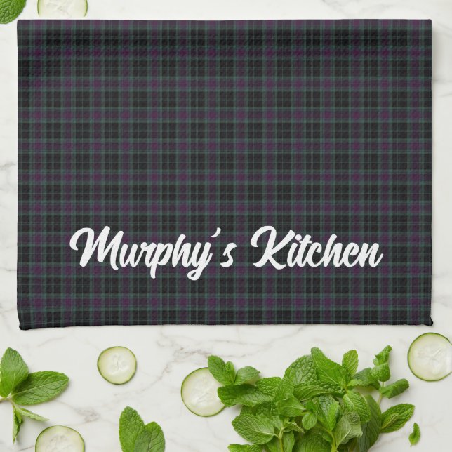 Irish County Carlow Tartan Personalised Tea Towel (Folded)