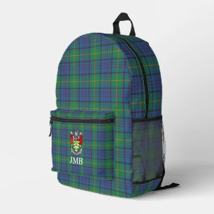 Irish County Donegal Tartan Personalised Printed Backpack