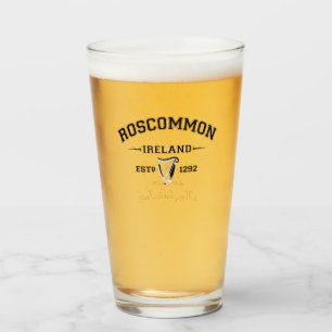 Irish County Roscommon Ireland Personalised Text Glass