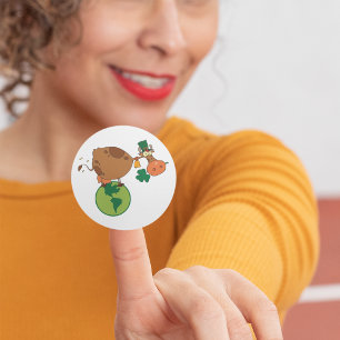 Irish Cow Classic Round Sticker