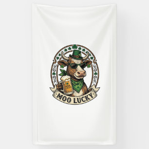 Irish Cow Shirt Vintage St Patrick Beer Design Banner