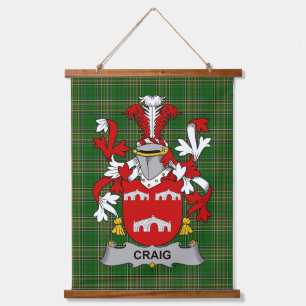 Irish Craig Coat of Arms Family Crest Hanging Tapestry