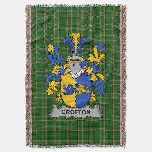 Irish Crofton Coat of Arms Family Crest Ireland Throw Blanket