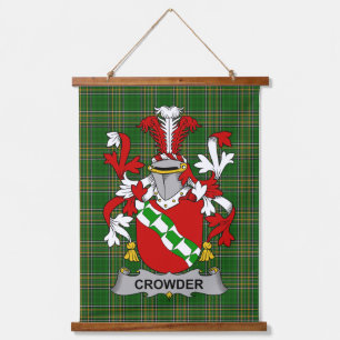 Irish Crowder Coat of Arms Family Crest Hanging Tapestry
