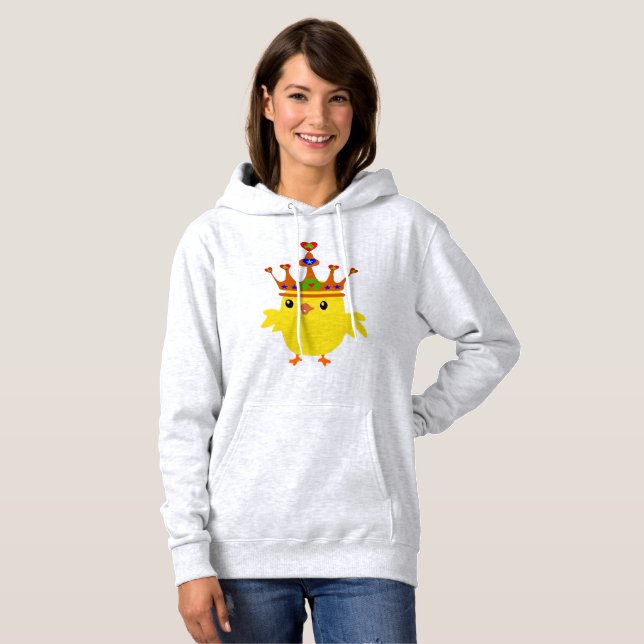 👍☘❤️👑Irish Crowned Chicken Fabulous Basic  Hoodie (Front Full)