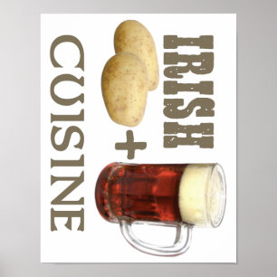 Irish Cuisine Potato + Beer! Poster