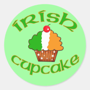 Irish Cupcake Classic Round Sticker