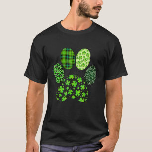 Irish Cute Dog Paw Clovers St Patrick's Day Lucky T-Shirt