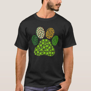 Irish Cute Dog Paw Clovers St Patrick's Day Lucky T-Shirt