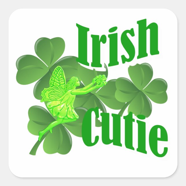 Irish cutie square sticker (Front)