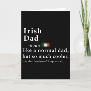 Irish Dad Definition Shirt Fathers Day Gift Flag Card