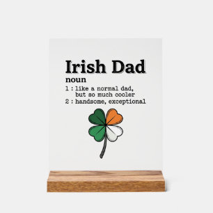 Irish Dad Funny Definition Clover Vintage Shirt Acrylic Sign