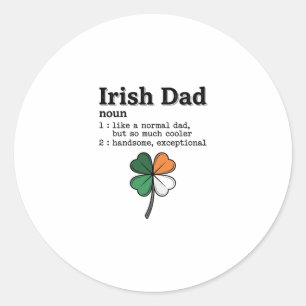 Irish Dad Funny Definition Clover Vintage Shirt Classic Round Sticker
