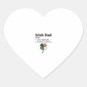 Irish Dad Funny Definition Clover Vintage Shirt Heart Sticker