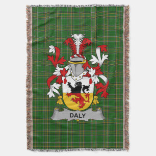 Irish Daly or O_Daly Coat of Arms Family Crest Ir Throw Blanket