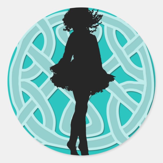Irish Dance Celtic Light Blue Sticker (Front)