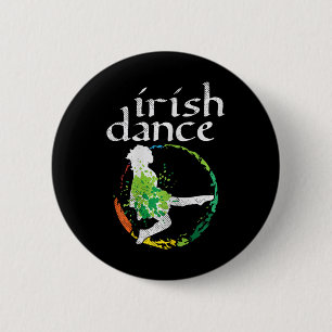 Irish Dance Girl Colours St Patricks Day Ceili Dan 6 Cm Round Badge