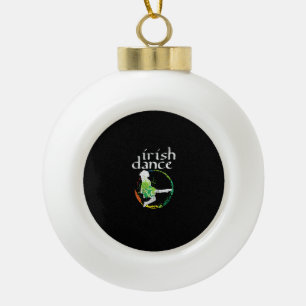 Irish Dance Girl Colours St Patricks Day Ceili Dan Ceramic Ball Christmas Ornament