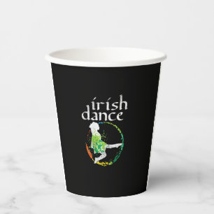 Irish Dance Girl Colours St Patricks Day Ceili Dan Paper Cups