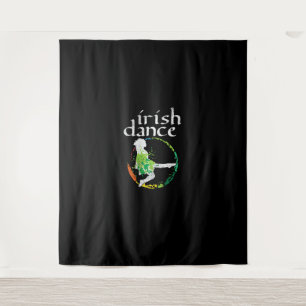 Irish Dance Girl Colours St Patricks Day Ceili Dan Tapestry