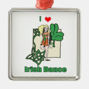 Irish dance heart metal tree decoration