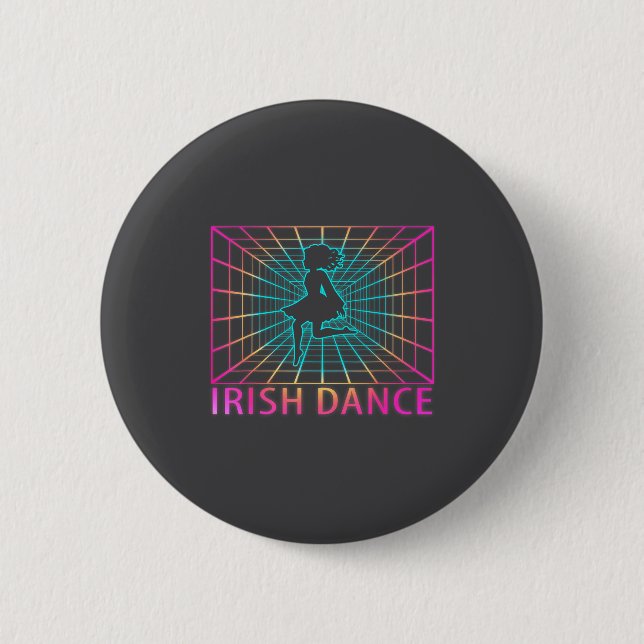 Irish Dance Retro Dancer Gift  6 Cm Round Badge (Front)